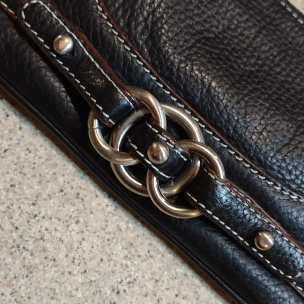 Black Leather Wristlet